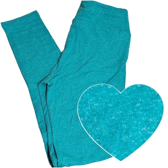 NWOT LulaRoe OS Soft Leggings One Size 2-10 Small-Large Heathered Turquoise - Picture 3 of 12